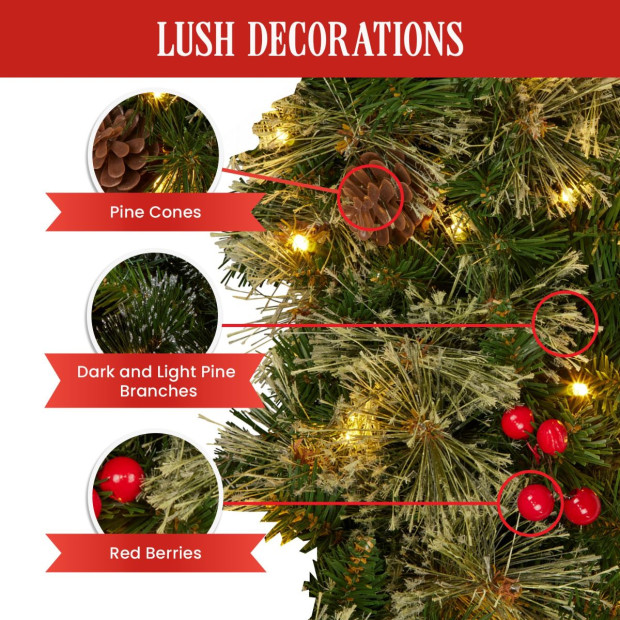 Bristle Berry Christmas Wreath 61cm with Multi Functions Lights Image 8