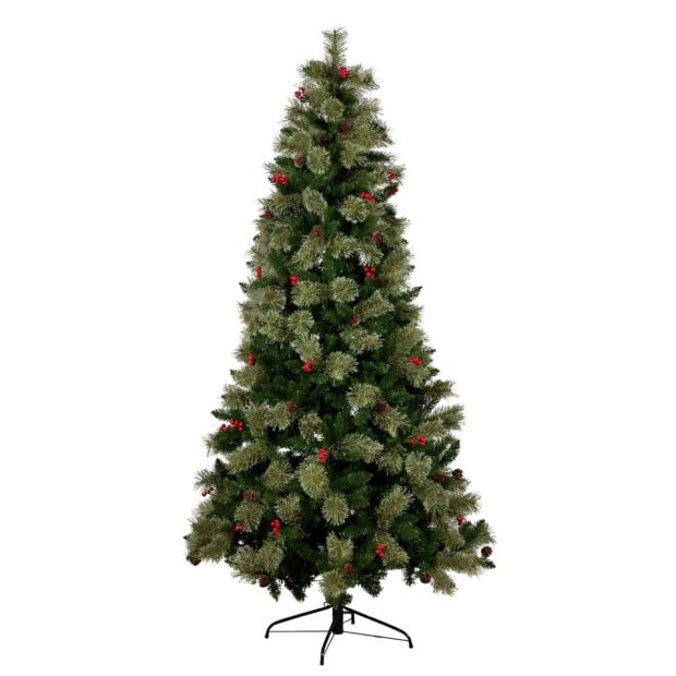 National Tree Company 2.3m Bristle Berry Multicolour Pre-Lit Christmas Tree Image 3