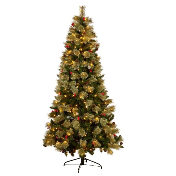 National Tree Company 2.3m Bristle Berry Multicolour Pre-Lit Christmas Tree Image 5