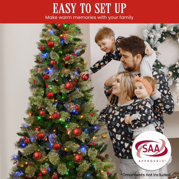 National Tree Company 2.3m Bristle Berry Multicolour Pre-Lit Christmas Tree Image 8