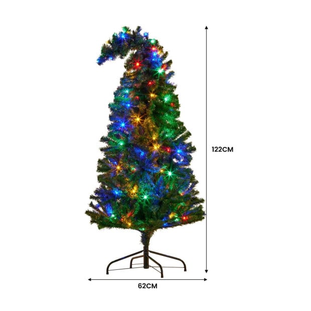Bad Santa Curved Multicolour Pre-Lit Christmas Tree - 1.2m Image 5