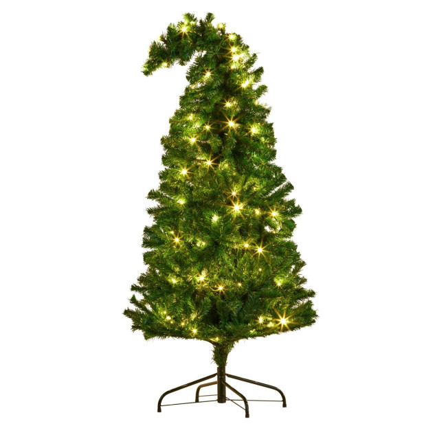 Bad Santa Curved Multicolour Pre-Lit Christmas Tree - 1.2m Image 4