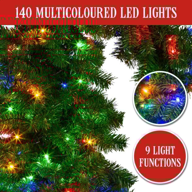 Bad Santa Curved Multicolour Pre-Lit Christmas Tree - 1.2m Image 6