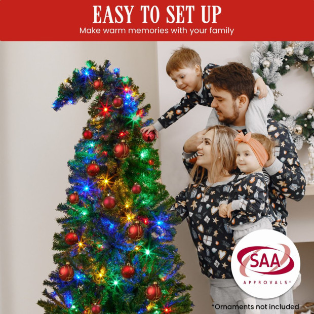 Bad Santa Curved Multicolour Pre-Lit Christmas Tree - 1.2m Image 7
