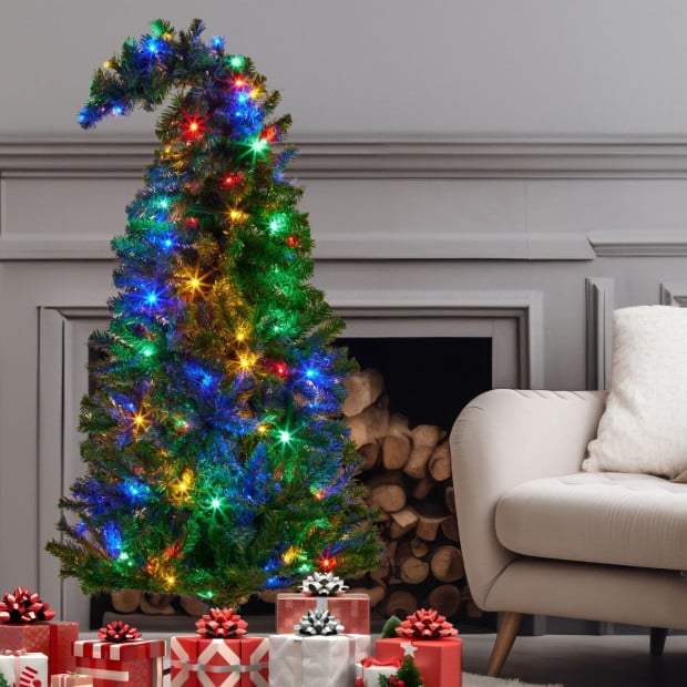 Bad Santa Curved Multicolour Pre-Lit Christmas Tree - 1.2m Image 8