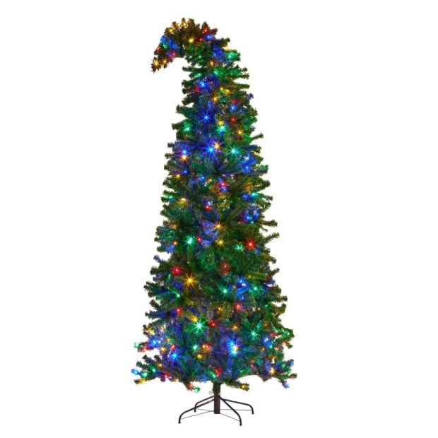 Bad Santa Curved Multicolour Pre-Lit Christmas Tree - 2.3m Image 2