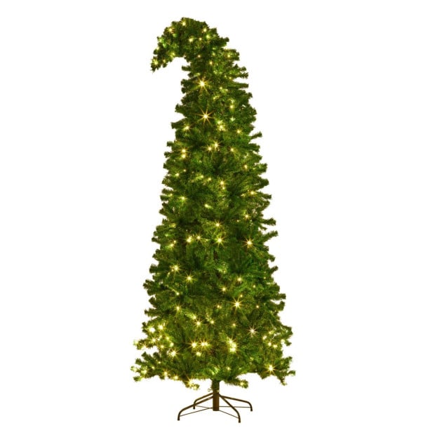 Bad Santa Curved Multicolour Pre-Lit Christmas Tree - 2.3m Image 4