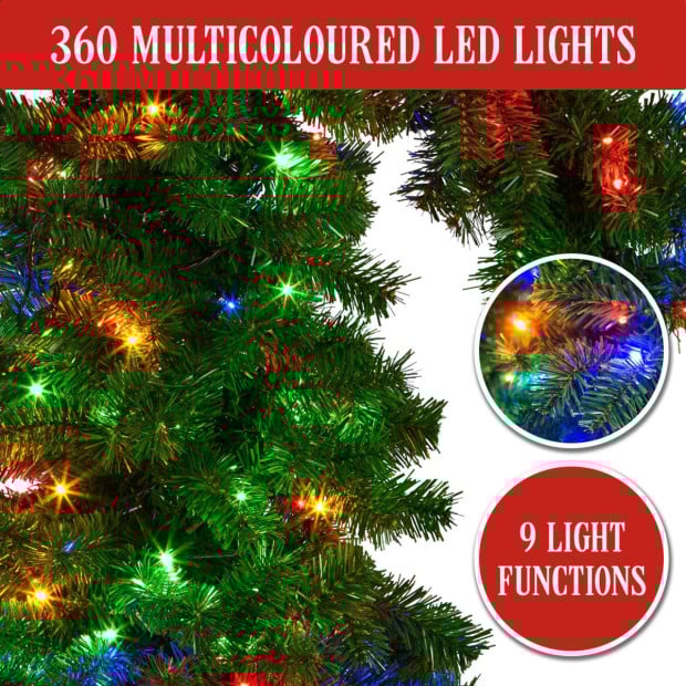 Bad Santa Curved Multicolour Pre-Lit Christmas Tree - 2.3m Image 6