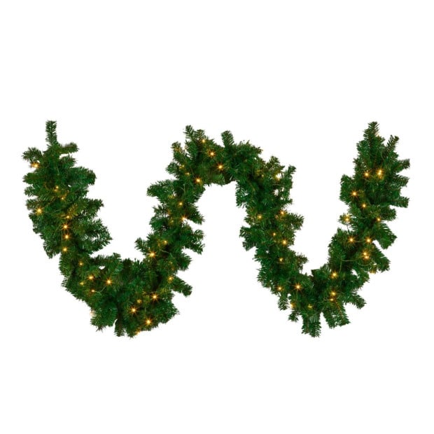 Chadwick Green Pre-Lit Christmas Garland - 274cm Image 2