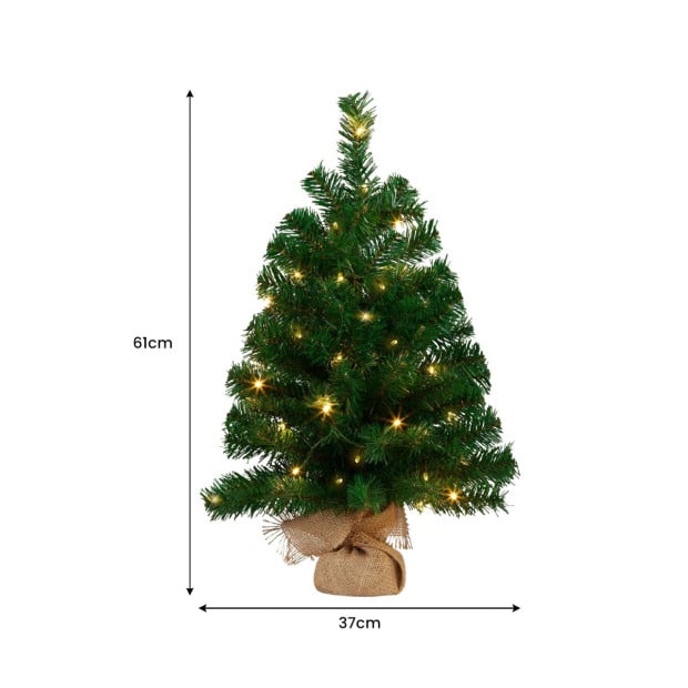 61cm Chadwick Green Pre-Lit Tabletop Christmas Tree Image 4