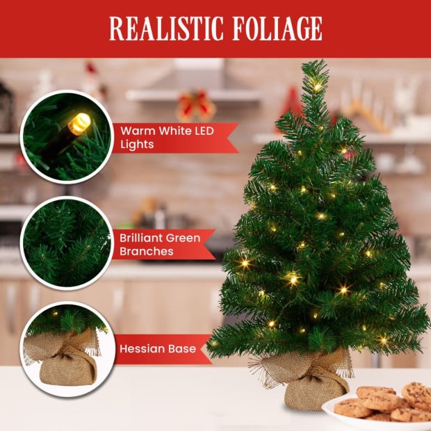 61cm Chadwick Green Pre-Lit Tabletop Christmas Tree Image 7