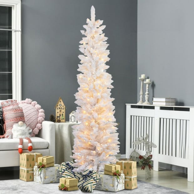 Candy Floss White Pre-Lit Multicolour Slim Christmas Tree - 1.8m Image 12