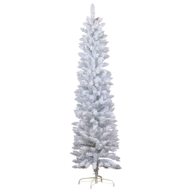 Candy Floss White Pre-Lit Multicolour Slim Christmas Tree - 1.8m Image 3