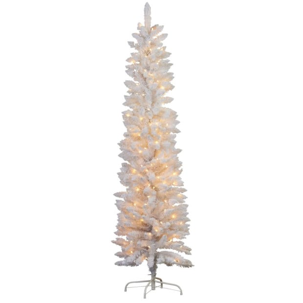Candy Floss White Pre-Lit Multicolour Slim Christmas Tree - 1.8m Image 5