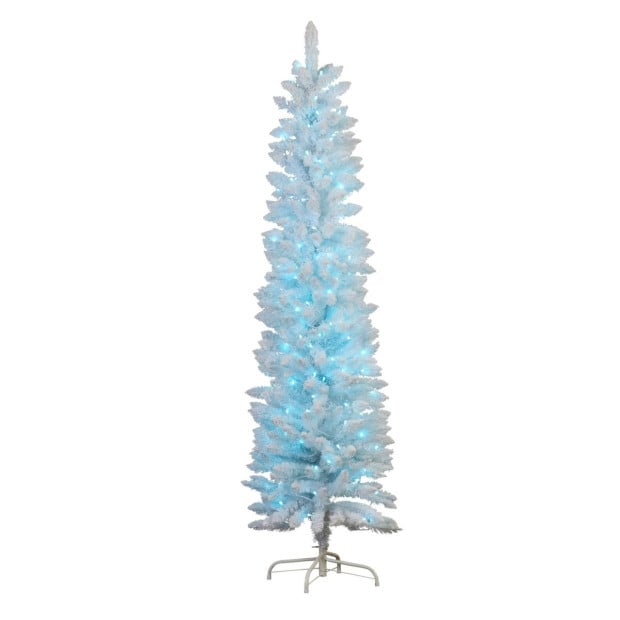 Candy Floss White Pre-Lit Multicolour Slim Christmas Tree - 1.8m Image 6