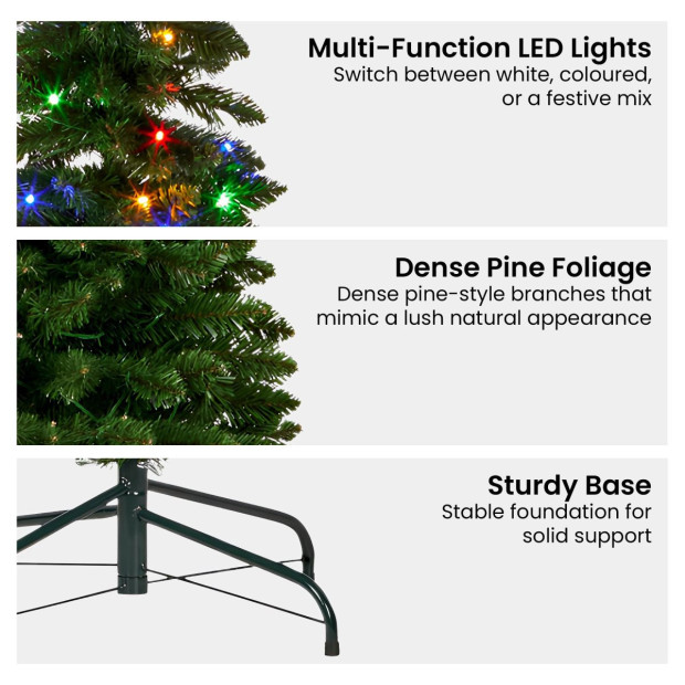 Christabelle 1.8m Christmas Tree Duncan Pine Pencil 6ft Pre Lit LED Lights Image 6