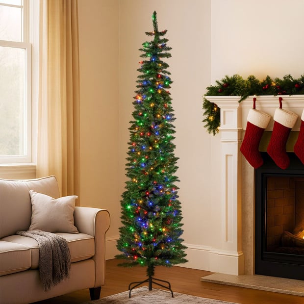 Christabelle 1.8m Christmas Tree Duncan Pine Pencil 6ft Pre Lit LED Lights Image 7