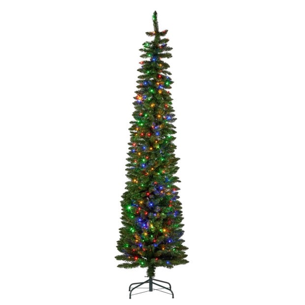 Christabelle 2.3m Christmas Tree Duncan Pine Pencil 7.5ft Pre Lit LED Lights Image 2