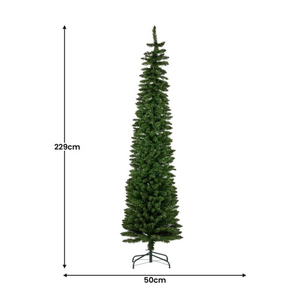 Christabelle 2.3m Christmas Tree Duncan Pine Pencil 7.5ft Pre Lit LED Lights Image 3