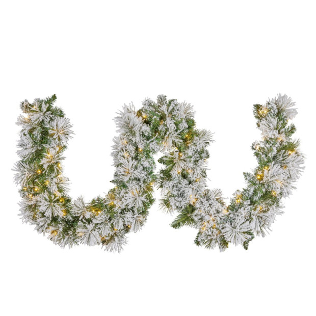Majestic Snow Prelit Christmas Garland - 274cm Image 2