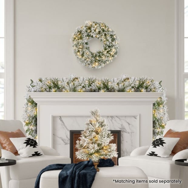 Majestic Snow Prelit Christmas Garland - 274cm Image 7