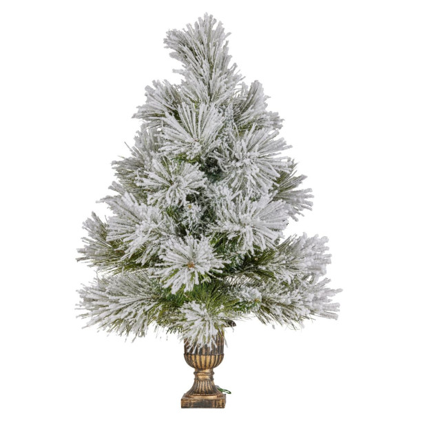 61cm Majestic Snow Prelit Tabletop Christmas Tree Image 3