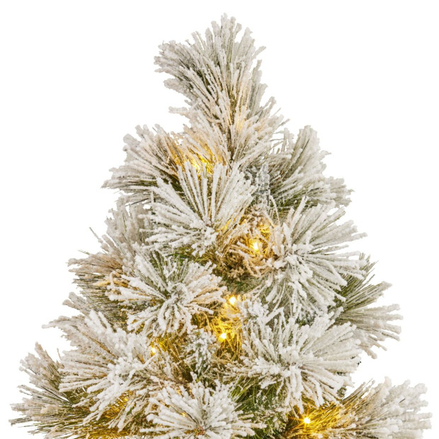 61cm Majestic Snow Prelit Tabletop Christmas Tree Image 5