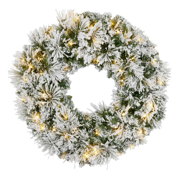 Majestic Snow Christmas Wreath - 61cm Image 2
