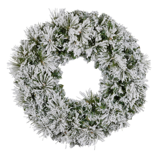 Majestic Snow Christmas Wreath - 61cm Image 3