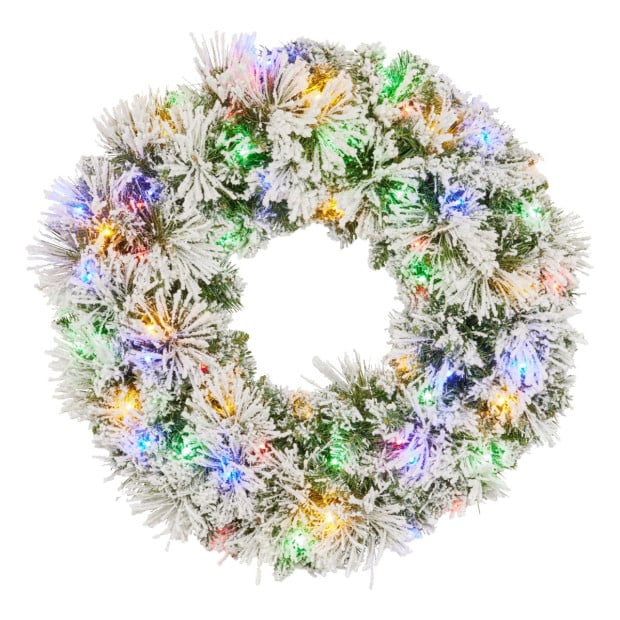 Majestic Snow Christmas Wreath - 61cm Image 4