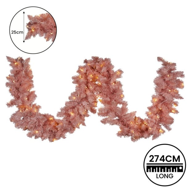 Pretty in Pink Christmas Garland - 274cm Image 5