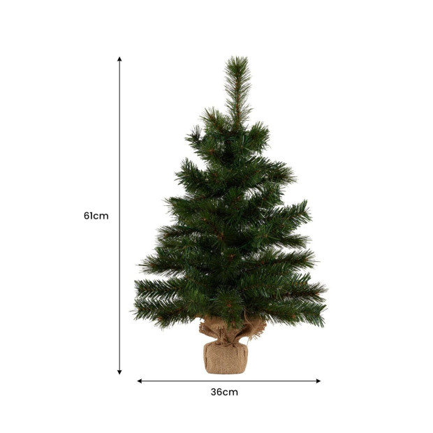 61cm Wintergreen Pre-Lit Tabletop Christmas Tree Image 4