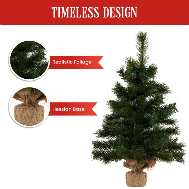 61cm Wintergreen Pre-Lit Tabletop Christmas Tree Image 7