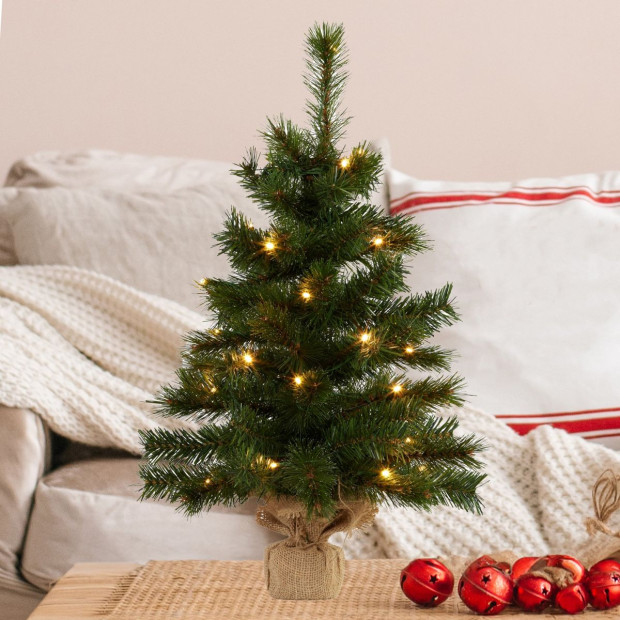 61cm Wintergreen Pre-Lit Tabletop Christmas Tree Image 8