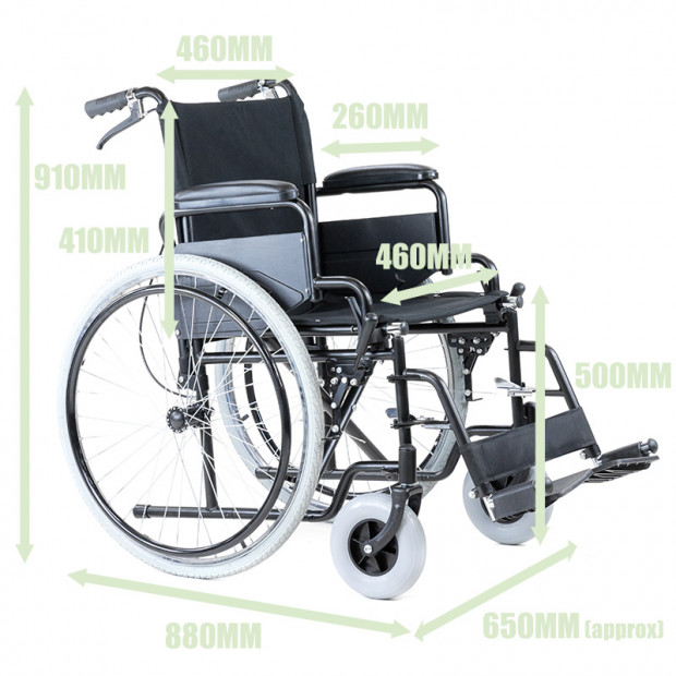 Orthonica 24in Wheelchair with Smooth Glide Tubes - Senator Image 2