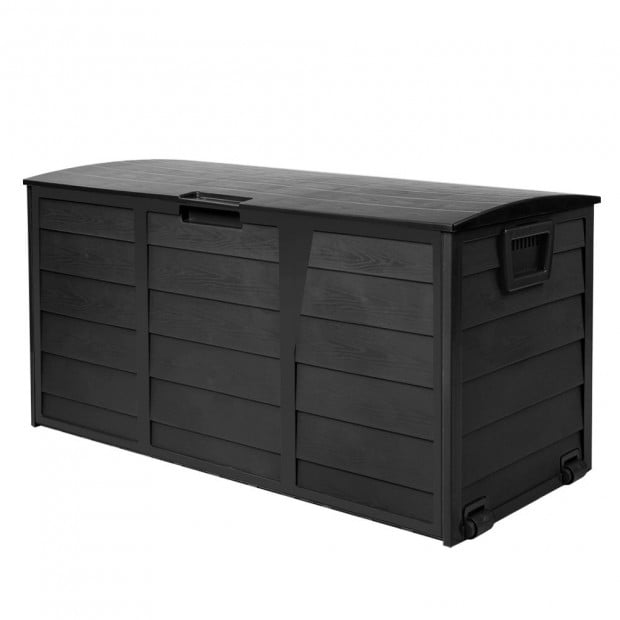 290L Outdoor Storage Box Lockable Weatherproof Garden Deck Shed BLACK