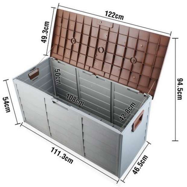 290L Outdoor Weatherproof Storage Box - Brown Image 2
