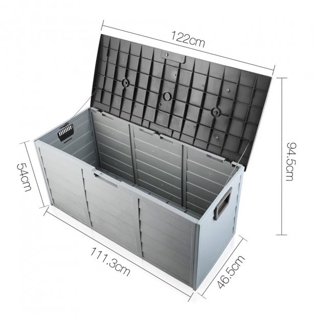 290L Outdoor Weatherproof Storage Box - Black Image 2