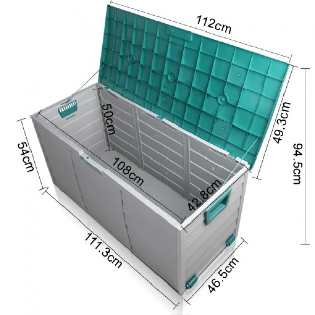 290L Outdoor Weatherproof Storage Box Green