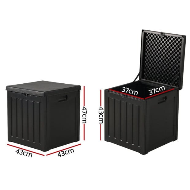 80L Outdoor Storage Box Waterproof Container Toy Tool Shed Image 2