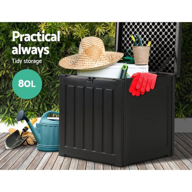 80L Outdoor Storage Box Waterproof Container Toy Tool Shed Image 9
