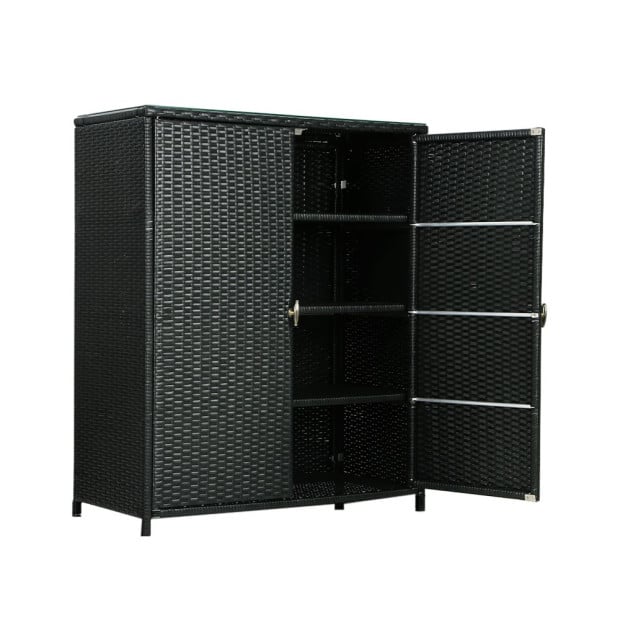Outdoor Storage Cabinet Box Garage Wicker Shelf Chest Garden Shed