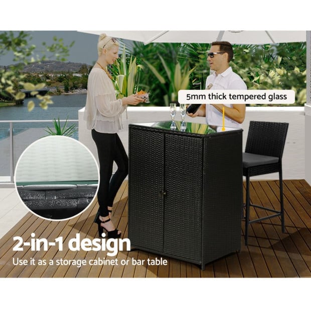 Outdoor Storage Cabinet Box Garage Wicker Shelf Chest Garden Shed Image 8