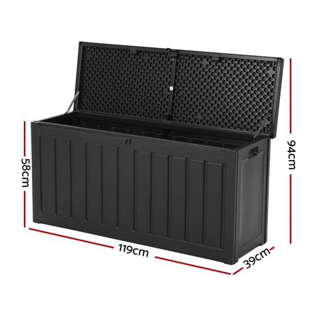 240L Outdoor Storage Box Lockable Bench Garden Deck Toy Tool Sheds Image 3