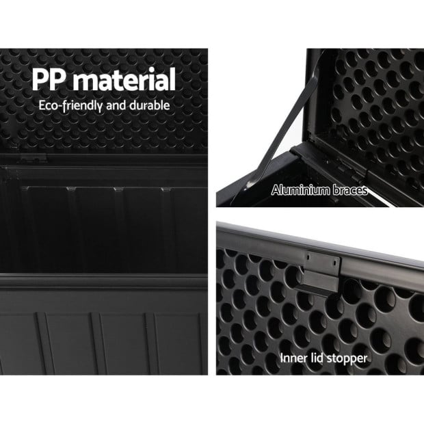 240L Outdoor Storage Box Lockable Bench Garden Deck Toy Tool Sheds Image 6