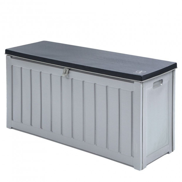 Outdoor Storage Box Bench Seat Lockable 240L - Grey