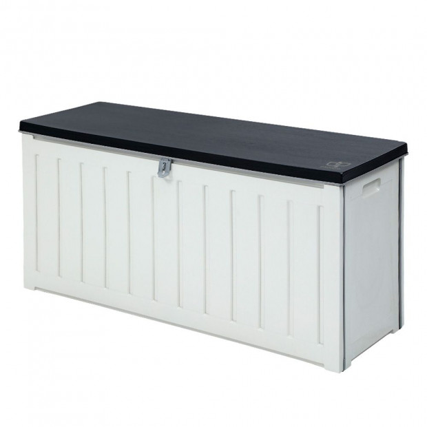 Outdoor Storage Box Bench Seat Lockable 240L - White