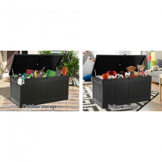 Outdoor Storage Container Garden Indoor Tool Chest Sheds 270L Black Image 6