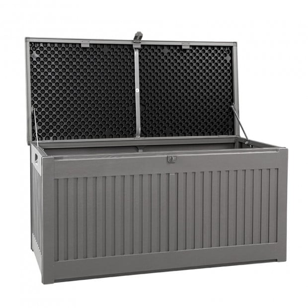 Outdoor Storage Box Container Garden Tool Chest Sheds 270L Dark Grey Image 4
