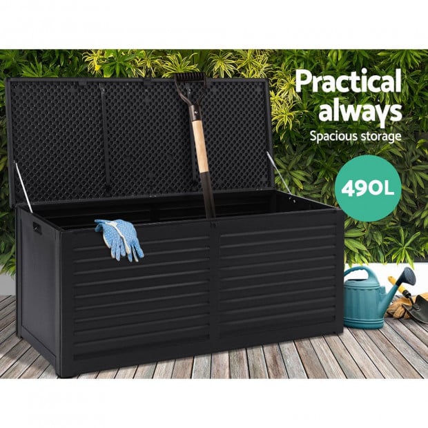 Outdoor Storage Box Container Indoor Garden Toy Tool Sheds Chest 490L Image 4